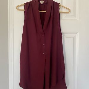 Sleeveless silk blouse